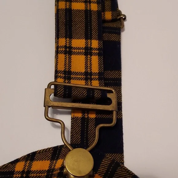 Jawbreaker Punk Pinup Rockabilly Yellow Black Plaid Cropped Jumpsuit 12/14 - XXL - Picture 6 of 9